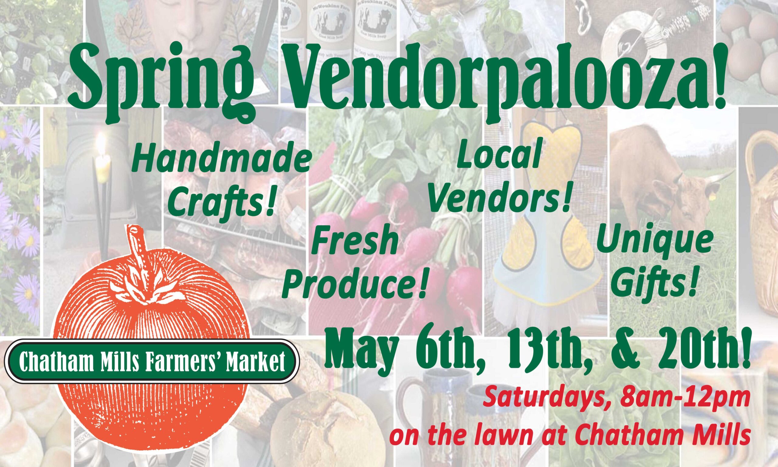 Saturday, May 20th, from 8am to 12pm!