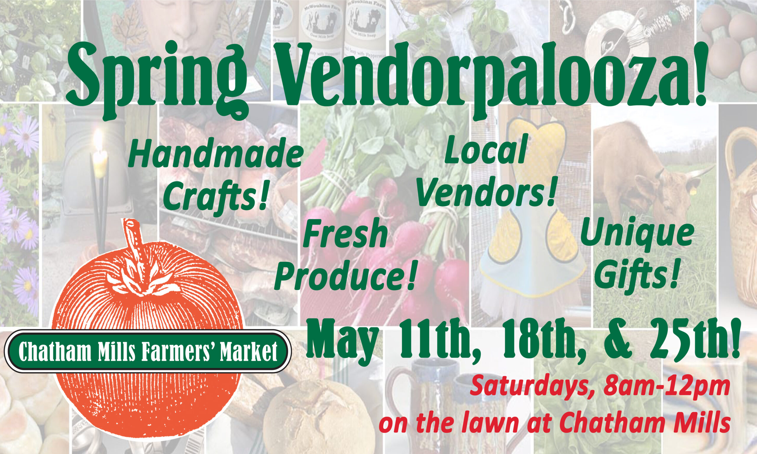 Saturday, May 25th, from 8am to 12pm!
