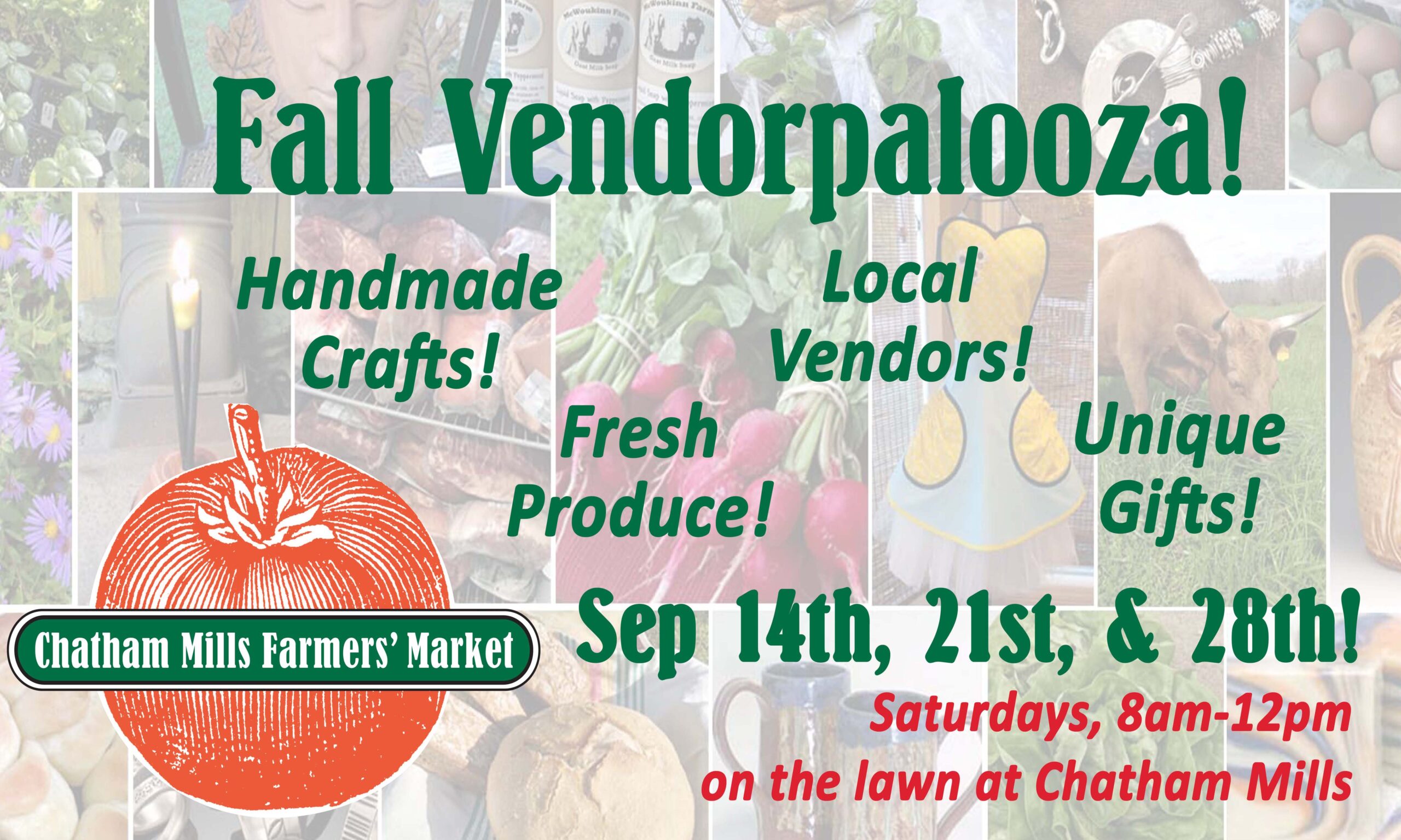 Saturday, September 28th, from 8am to 12pm!