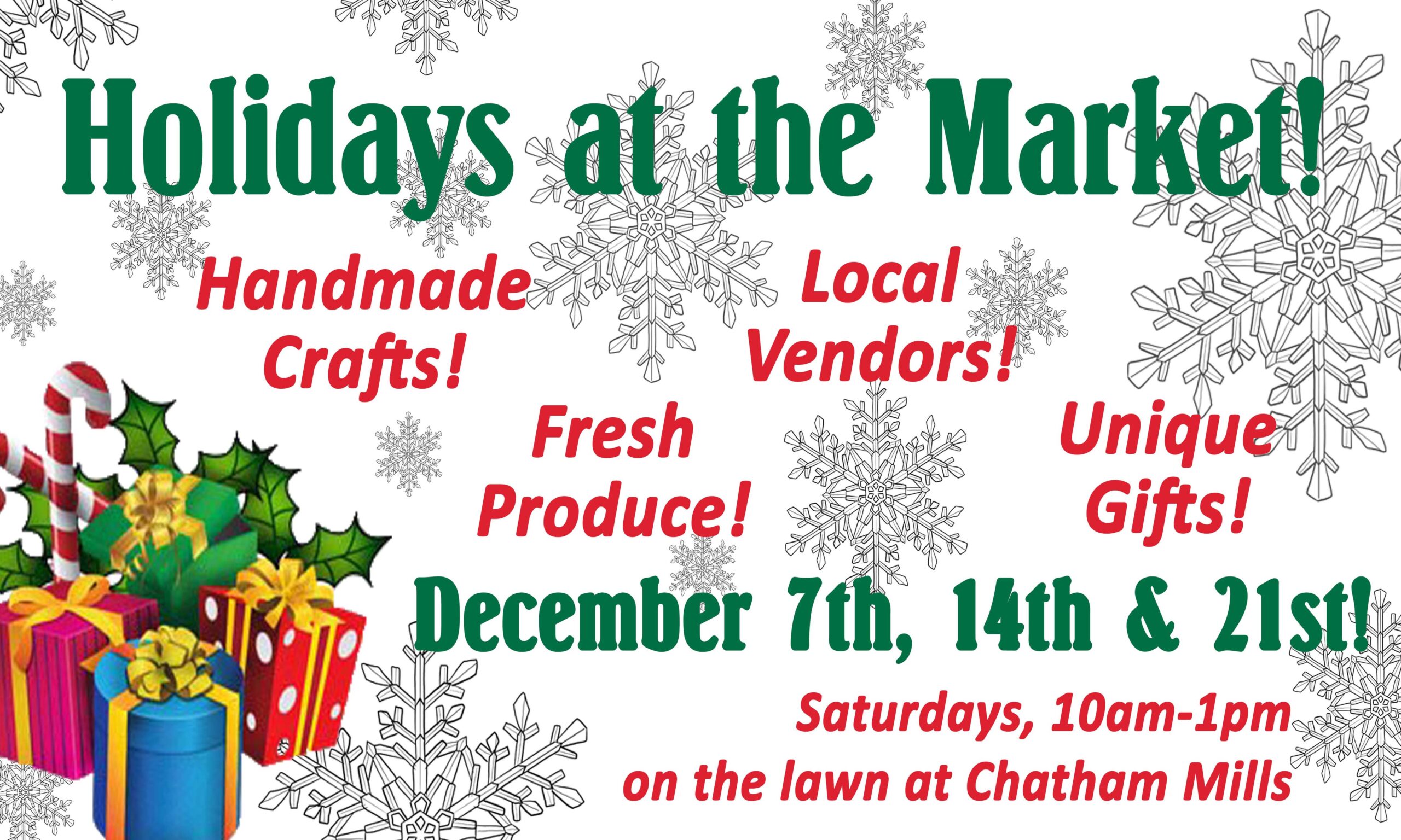 Saturday, December 21st, from 10am to 1pm!