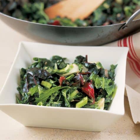 Stir-Fried Baby Greens with Ginger and Garlic