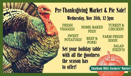 Wednesday, November 26th, from 12pm to 3pm!