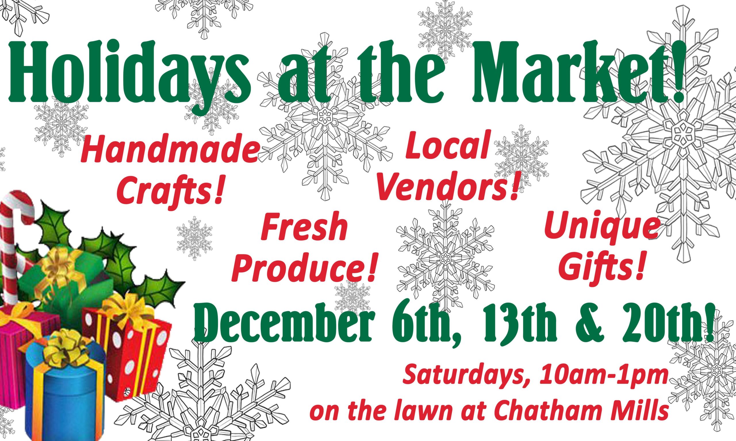 Saturday, December 20th, from 10am to 1pm!