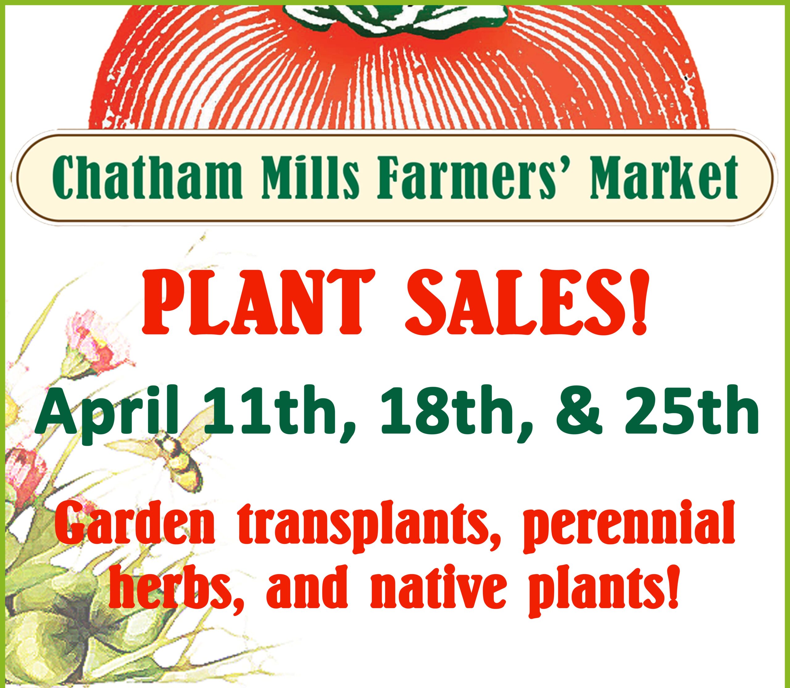 Saturday, April 11th, from 8am to 12pm!