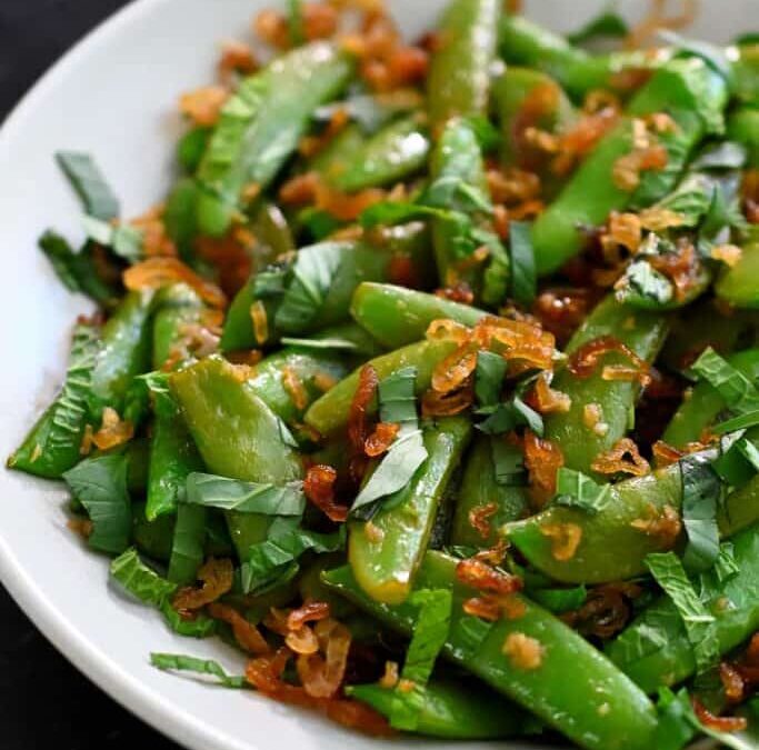 Sugar Snap Peas and Spinach with Ginger