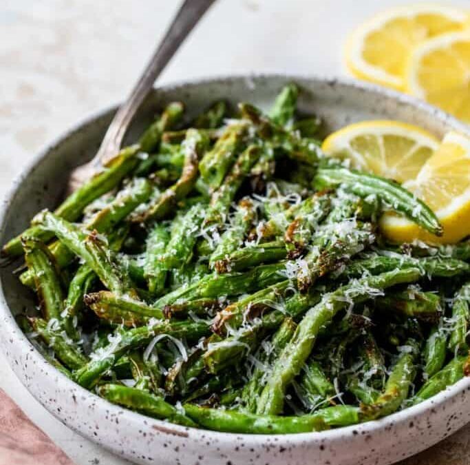 Air Fryer Green Beans with Parmesan