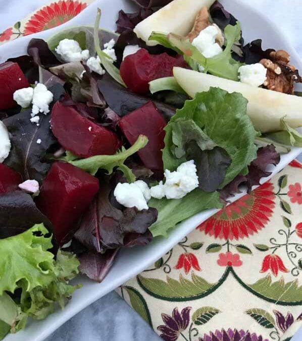 Pickled Beet Salad with Pears and Goat Cheese
