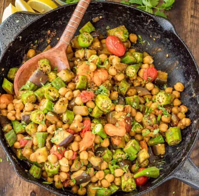 Curried Okra and Eggplant