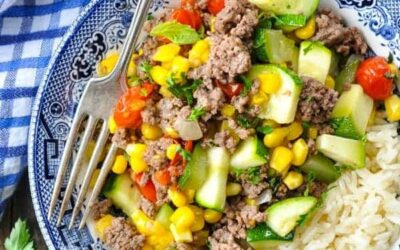 Ground Beef Dinner with Summer Vegetables