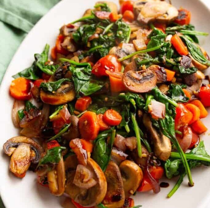Spinach, Carrot & Mushroom Sauté