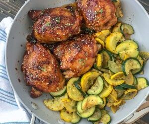 Honey-Garlic Chicken Thighs with Summer Squash