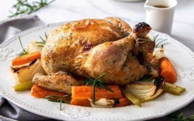 Roast Chicken with Carrots and Bulb Fennel