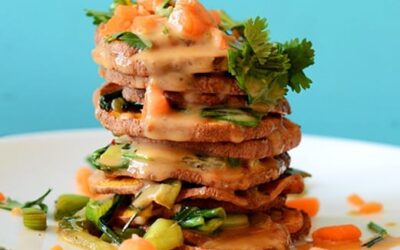 Thai Sweet Potatoes with Bok Choy and Peanut Sauce