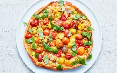 Cherry Tomato Tart with Chickpea Crumble