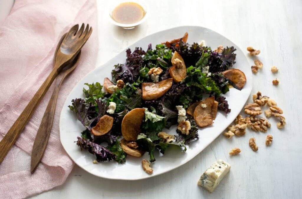 Baby Greens with Balsamic-Roasted Turnips and Walnuts