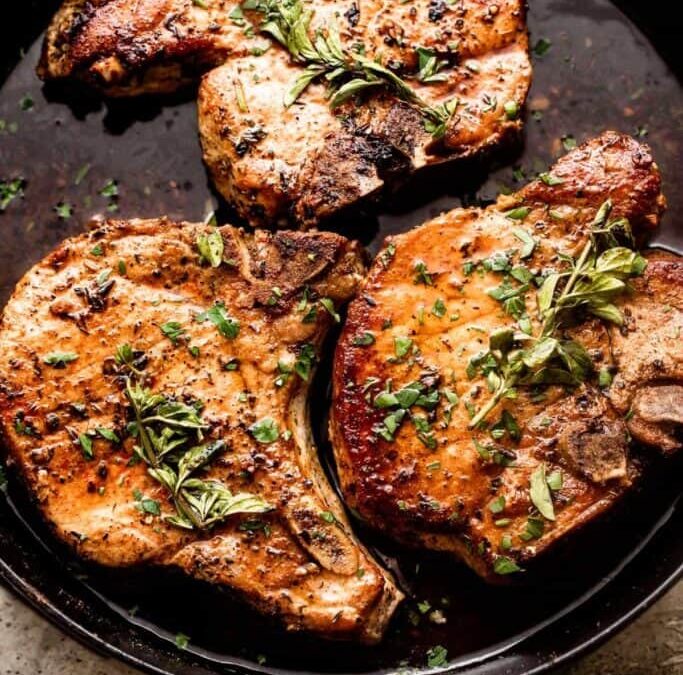 Oven Baked Bone-in Pork Chops