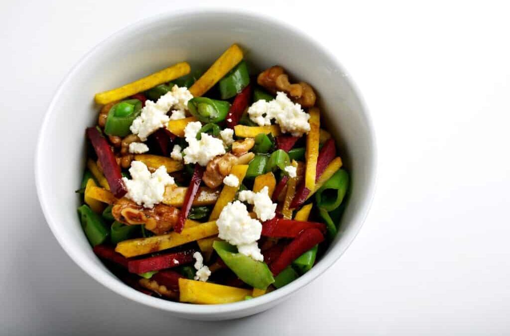 Beet and Sugar Pea Salad with Ricotta