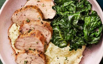 Roast Pork Tenderloin with Parsnip Mash & Greens