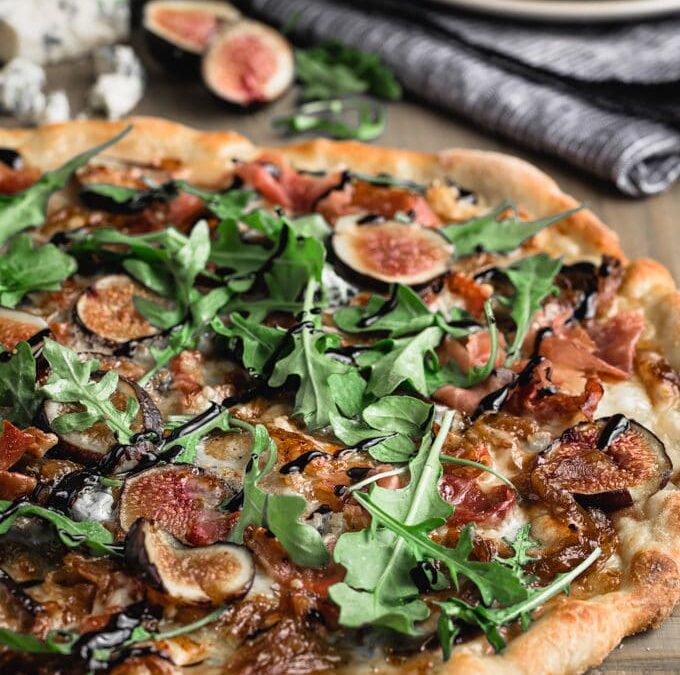 Grilled Pancetta Pizza with Figs and Arugula