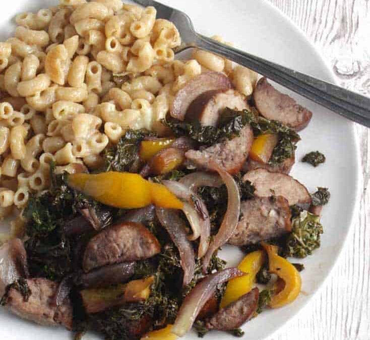 Kielbasa and Kale Skillet