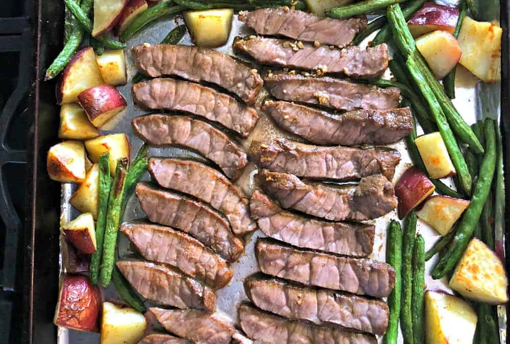 Sheet Pan Steak with Green Beans and New Potatoes