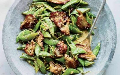 Sugar Snap Peas and Oyster Mushrooms in Sherried Cream