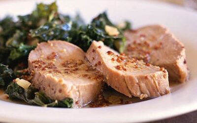 Honey-Mustard Pork Tenderloin with Kale