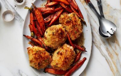 Panko-Crusted Roast Chicken Thighs with Carrots and Potatoes