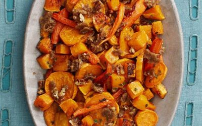 Roasted Fall Vegetables with Pecan Crumble