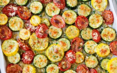 Roasted Garlic-Parmesan Summer Squash and Tomatoes