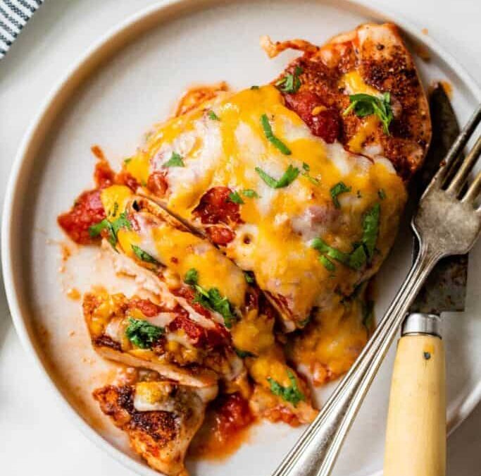 Cheesy Baked Salsa Chicken